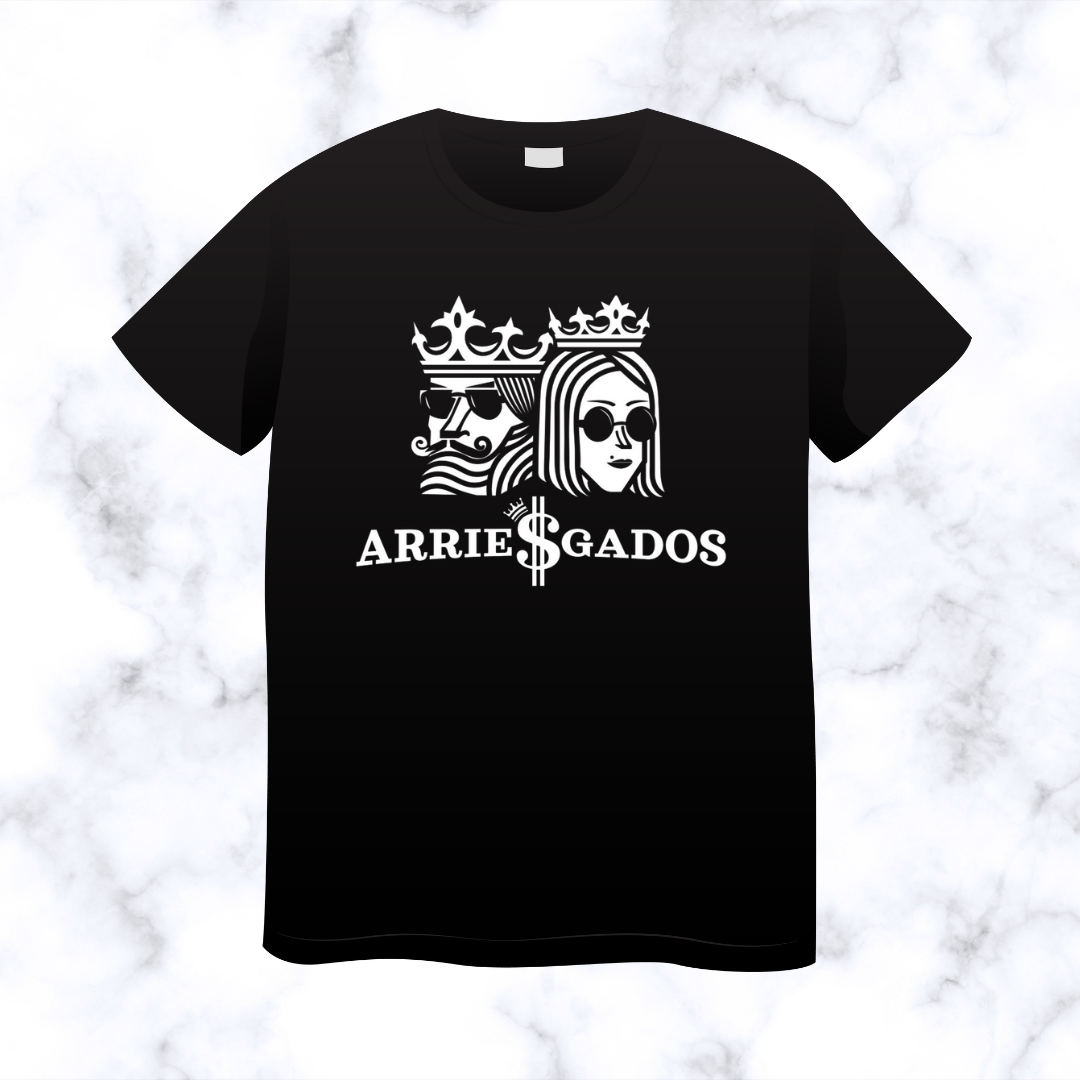 ARRIESGADOS BLACK TSHIRT WITH WHITE FACE LOGO