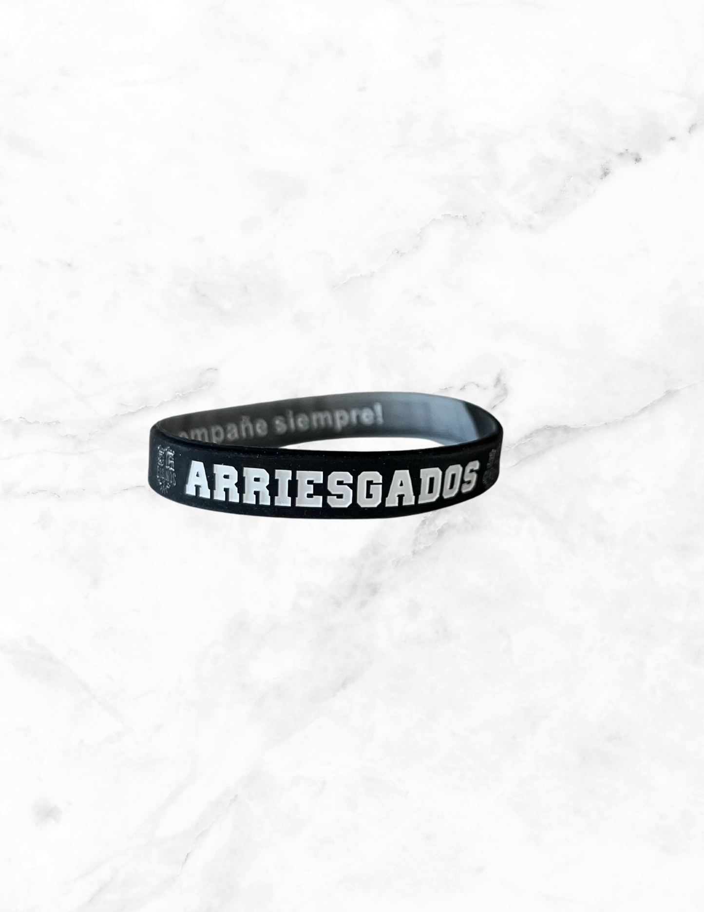 PULSERA DE LA SUERTE - Black & Gray with white print text LUCKY WRISTBAND