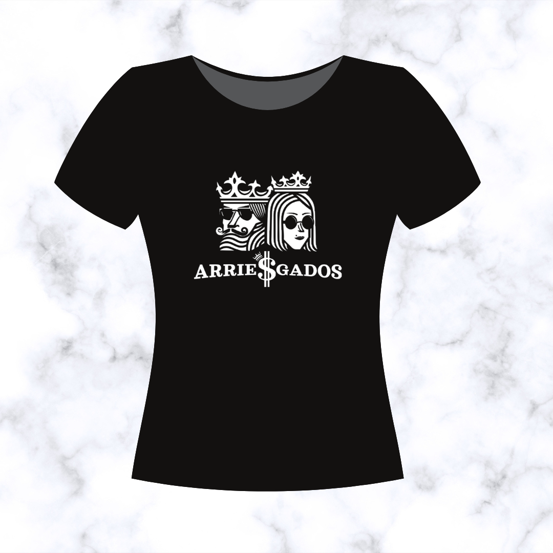 ARRIESGADOS T-SHIRT BLACK WITH WHITE FACE LOGO