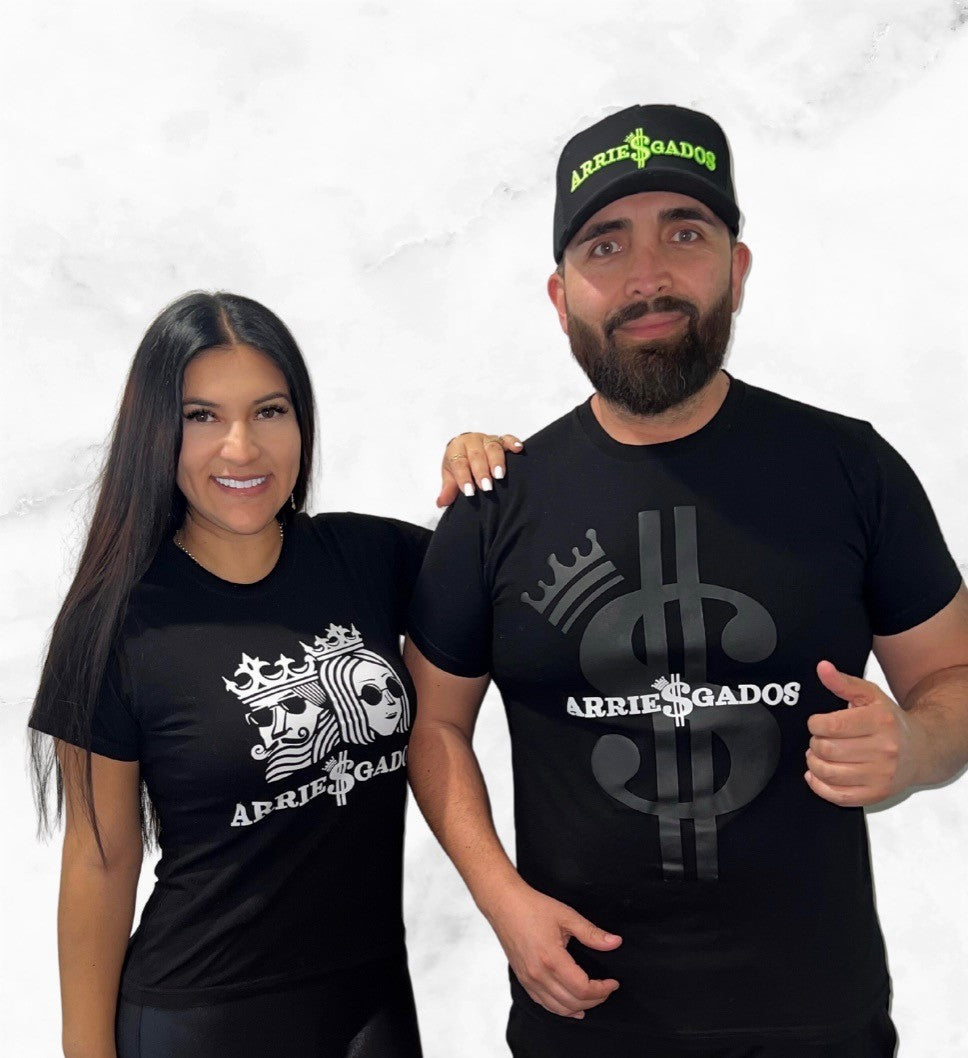ARRIESGADOS T-SHIRT BLACK WITH WHITE FACE LOGO