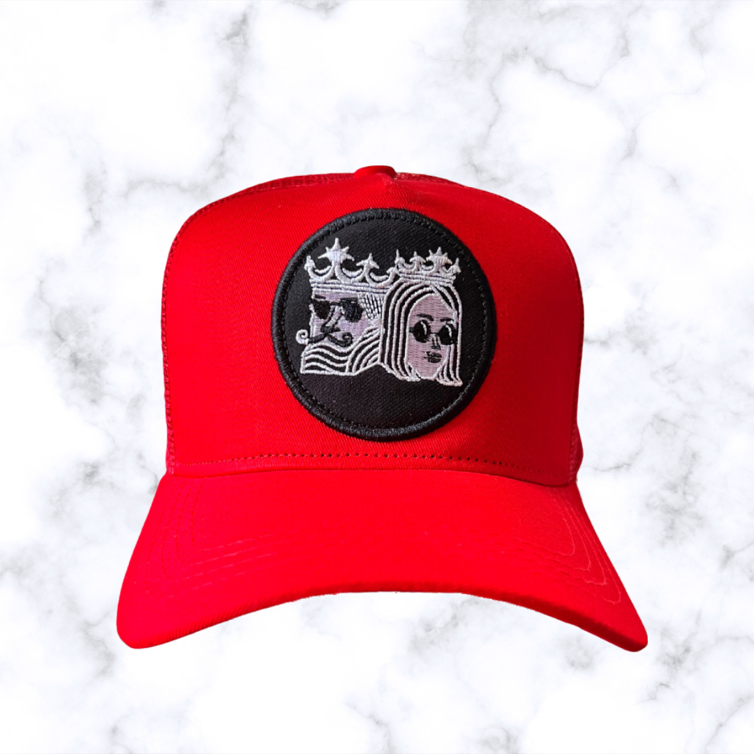 Trucker Hat LOGO ROJA con malla blanca - Snap Back - Unisex Adiustable Baseball Cap - Outdoor Hats for Men Women