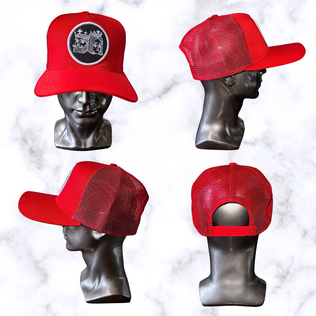 Trucker Hat LOGO COLOR ROJO con malla ROJA- Snap Back - Unisex Adiustable Baseball Cap - Outdoor Hats for Men Women